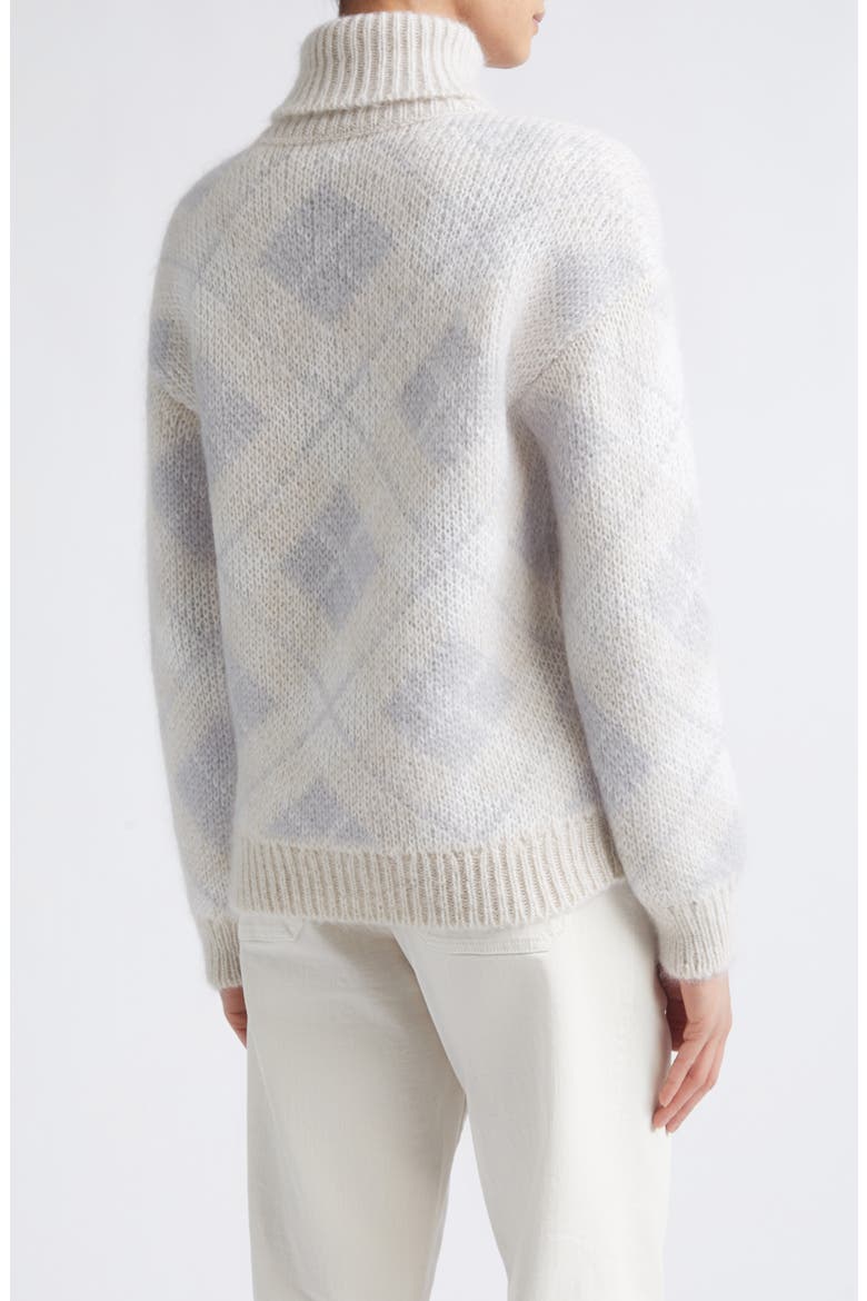 Argyle Mohair & Silk Turtleneck Sweater, Alternate, color, 150-01 CREAM WHITE