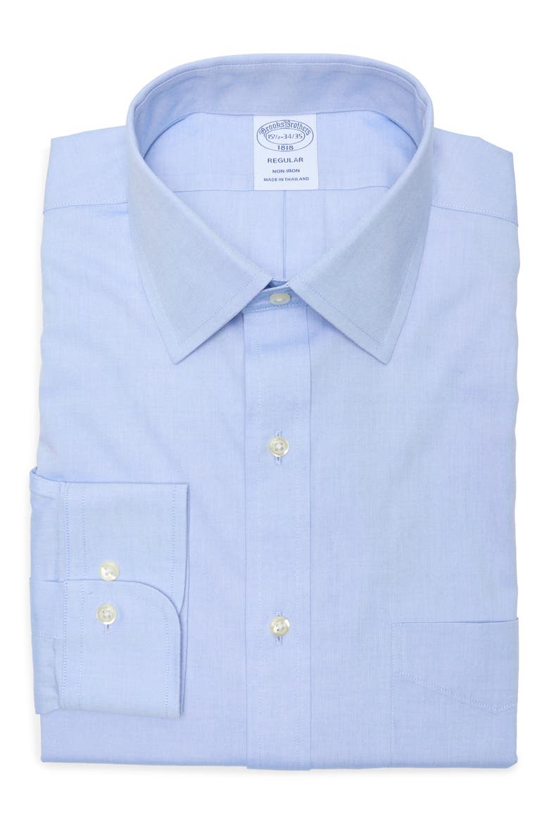 Regular Fit Non-Iron Cotton Dress Shirt, Main, color, LIGHT/ PASTEL BLUE