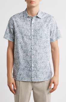 Nordstrom Floral Short Sleeve Stretch Button-Up Shirt