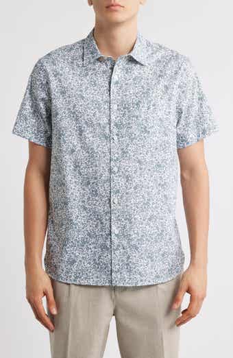 Nordstrom Floral Short Sleeve Stretch Button-Up Shirt