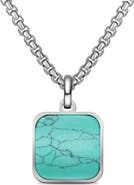 EDFORCE Men's Square Agate Pendant Necklace