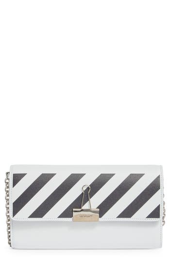 Off-white Binder Leather Wallet On A Chain In Multi
