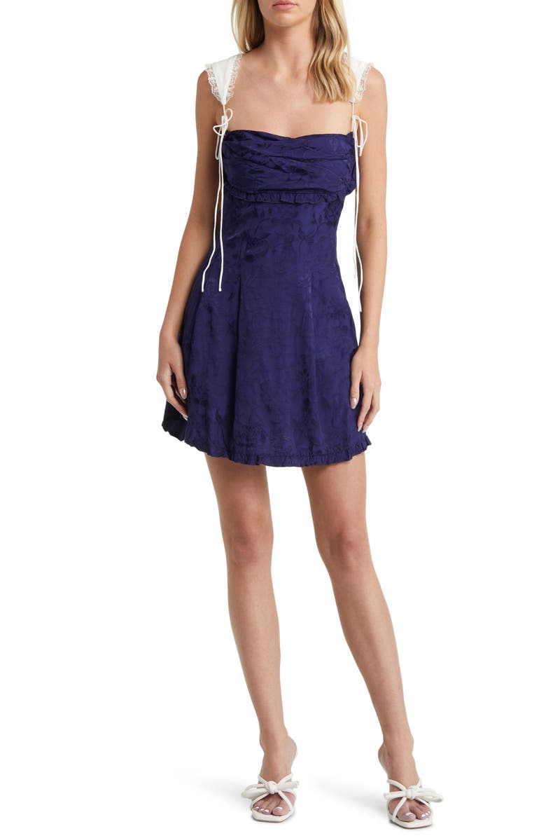 For Love & Lemons Holland Floral Jacquard Minidress, Main, color,