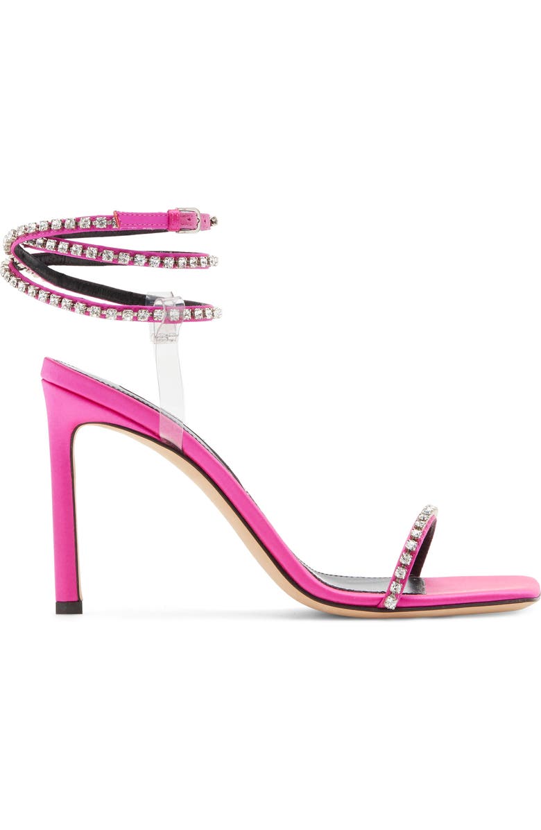 Sergio Rossi Crystal Embellished Ankle Wrap Sandal, Alternate, color,