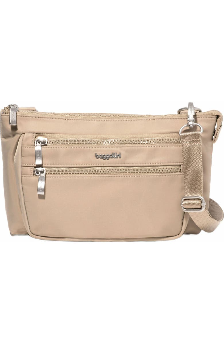 BAGGALLINI Pocket Belt Bag Convertible Crossbody Waist Pack, Main, color, Taupe Twill
