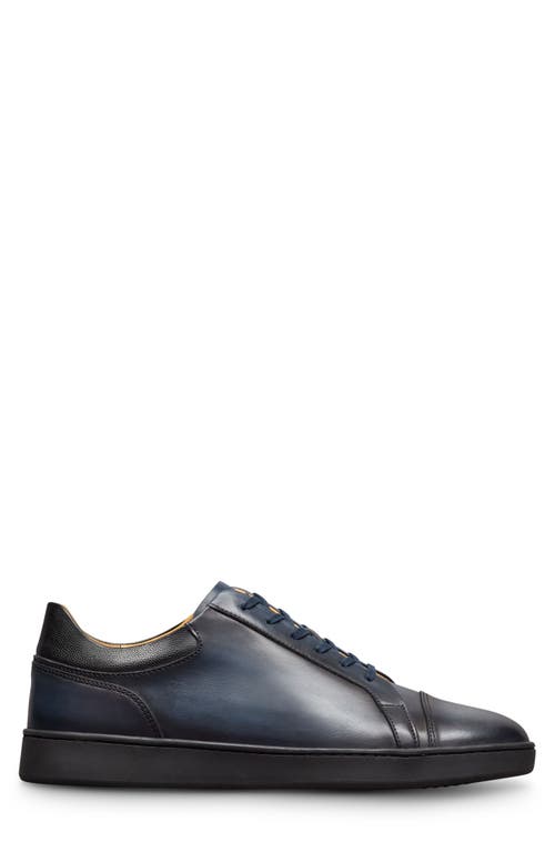 Allen Edmonds Chambers Croc Embossed Cap Toe Sneaker In Blue