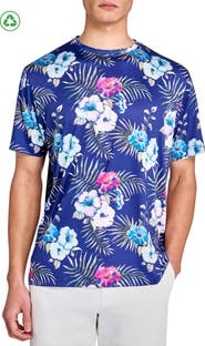 CONSTRUCT Regular Fit Hibiscus Recycled Performance Golf T-Shirt