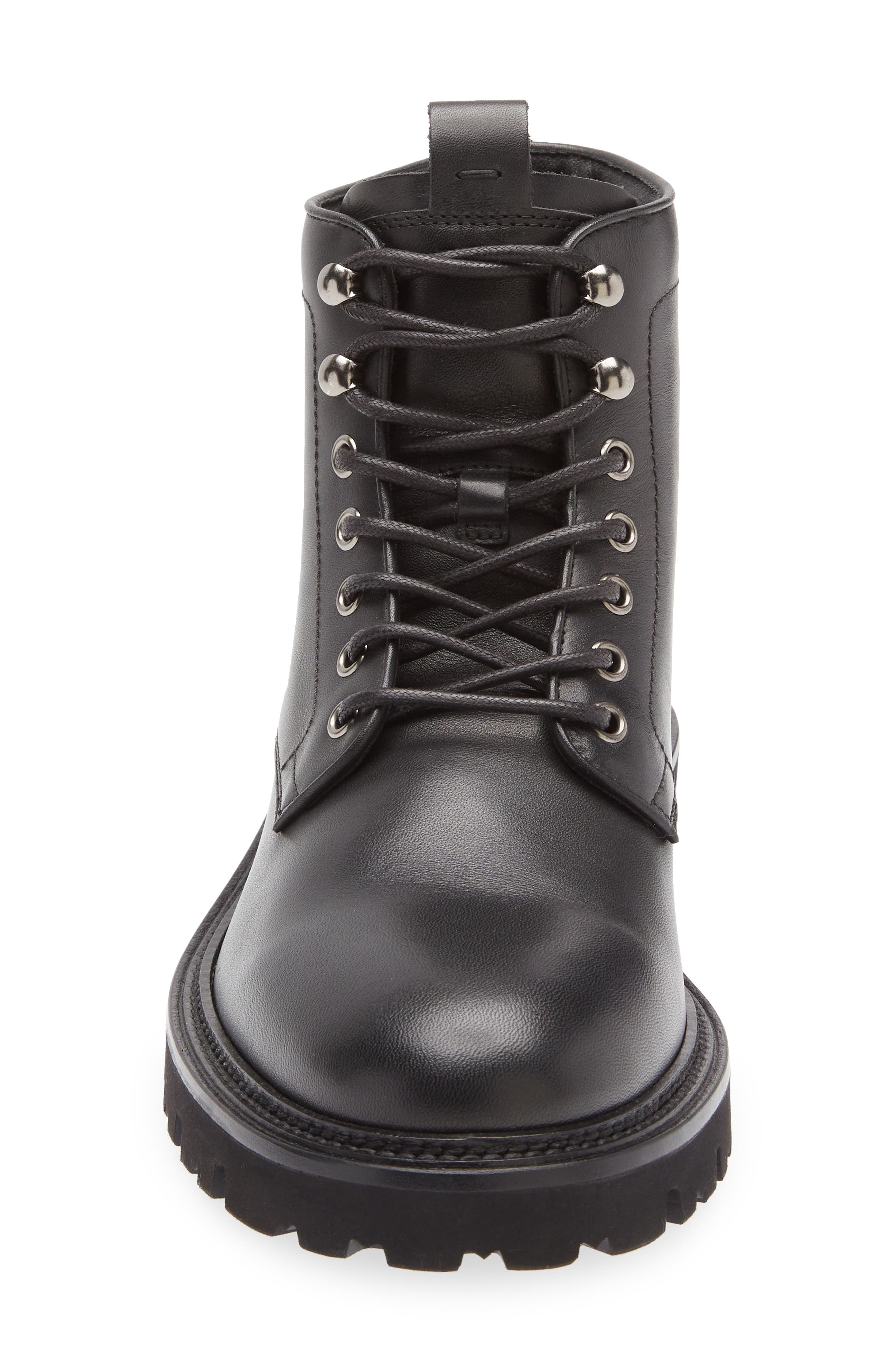 BOSS Plain Toe Lug Sole Boot, Alternate, color, Black