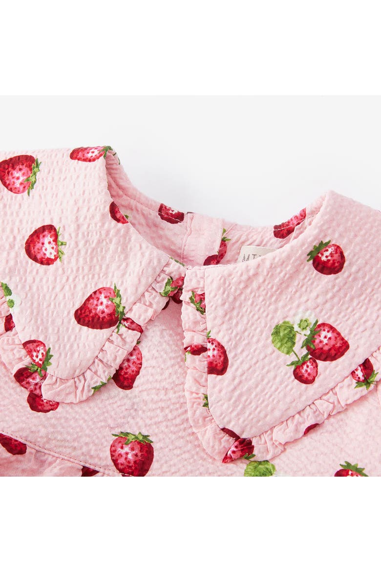 Ruffle Collar One Piece, Alternate, color, Strawberry