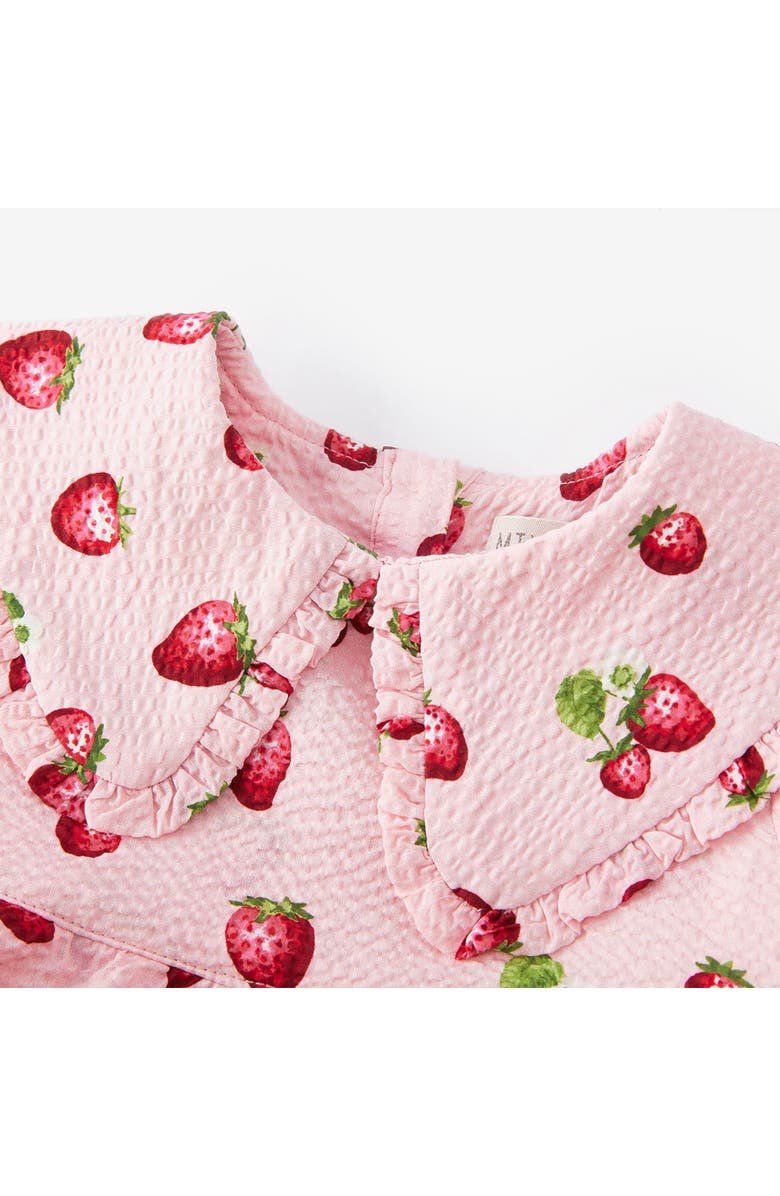 Milkbarn Ruffle Collar One Piece, Alternate, color, Strawberry