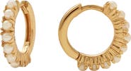 MADE BY MARY Pearl Huggie Hoop Earrings