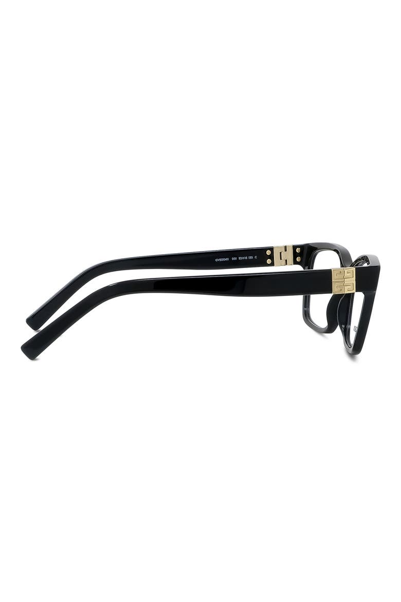 4G 52mm Rectangular Optical Glasses, Alternate, color, SHINY BLACK