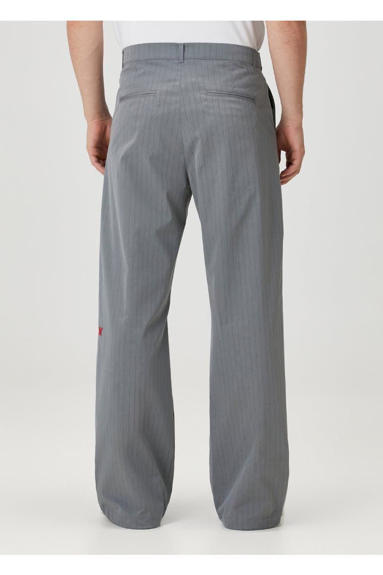 Cotton Blend Striped Woven Pant With Belt, Alternate, color, grey