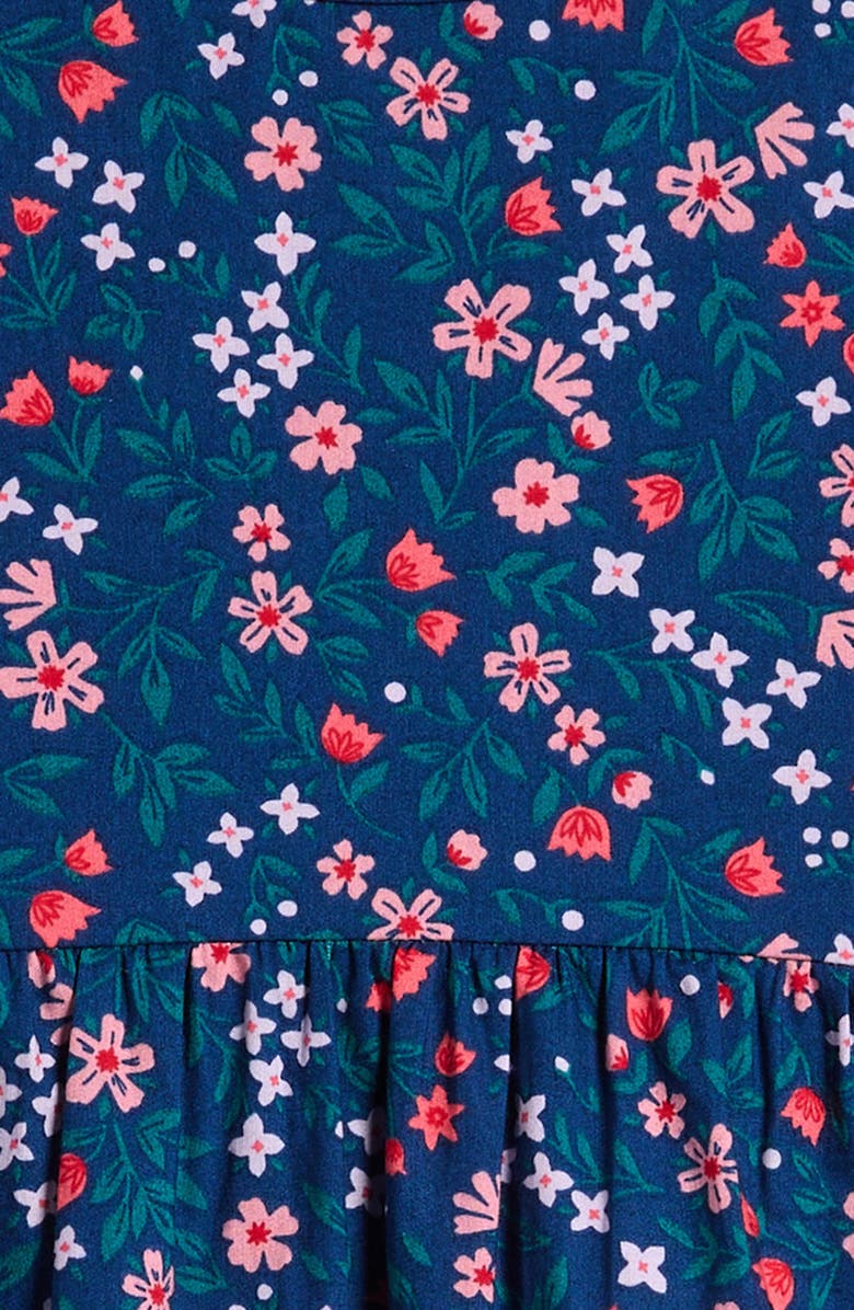 Tucker + Tate Kids' Floral Flutter Sleeve Tiered Cotton Jersey Dress, Alternate, color, 