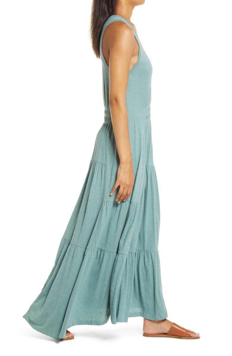 Caslon<sup>®</sup> Tiered Smocked Waist Jersey Maxi Dress, Alternate, color,