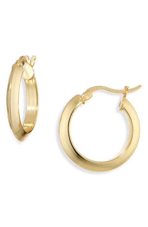 Knife Edge Huggie Hoop Earrings