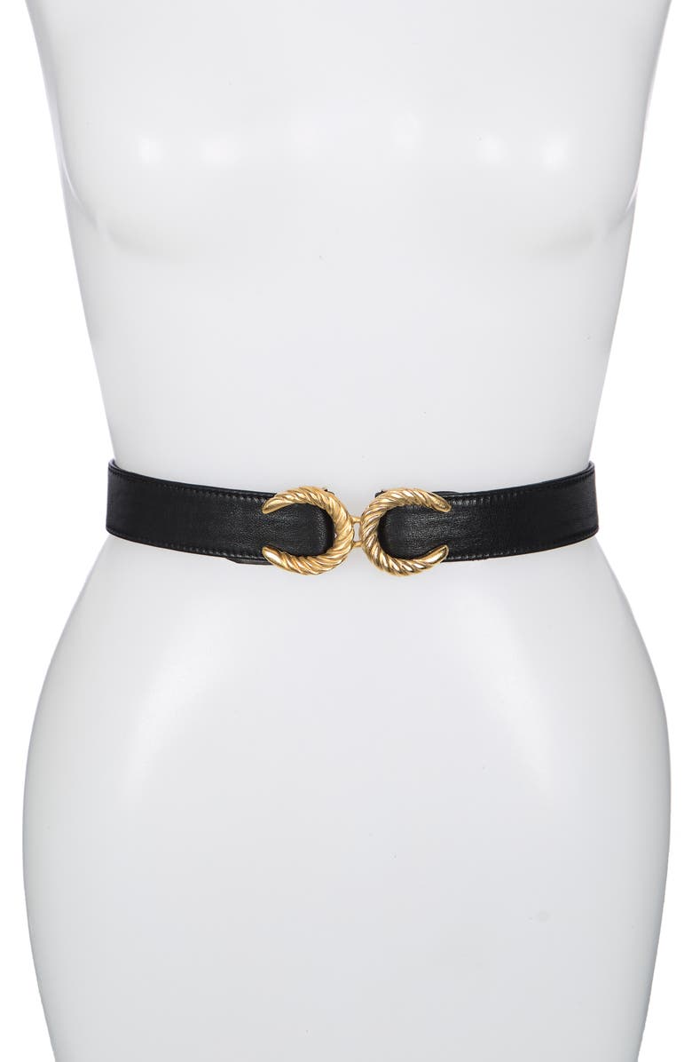 Raina Rama Mini Cici Leather Belt, Main, color, Black