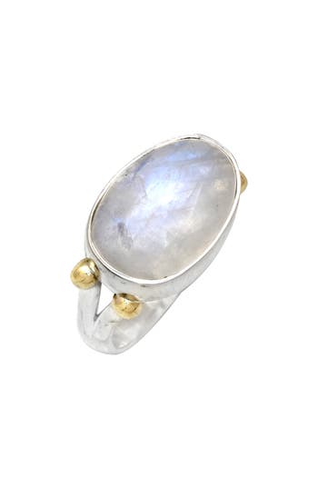 Ys Gems Moonstone Two-tone Ring