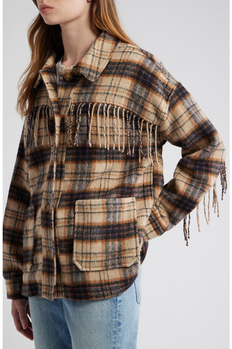 Fringe Plaid Shacket, Alternate, color, CREAM NAVY PLAID