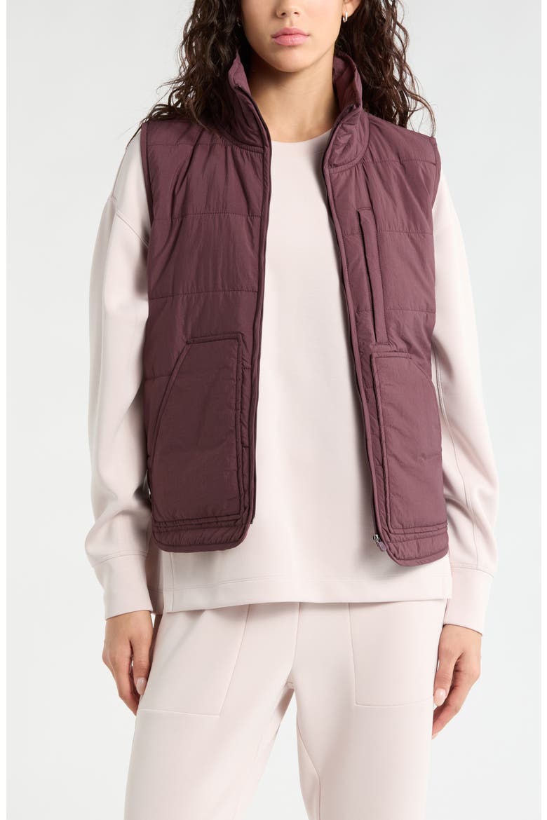 Packable Quilted Vest, Main, color, BURGUNDY FUDGE