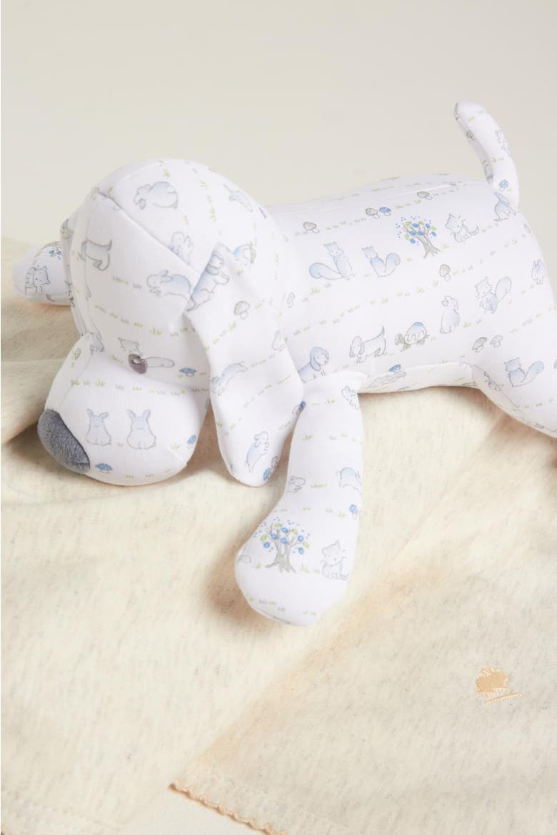 In The Woods Dog Baby Rattle T, Alternate, color, WHITE-&-LIGHT-BLUE