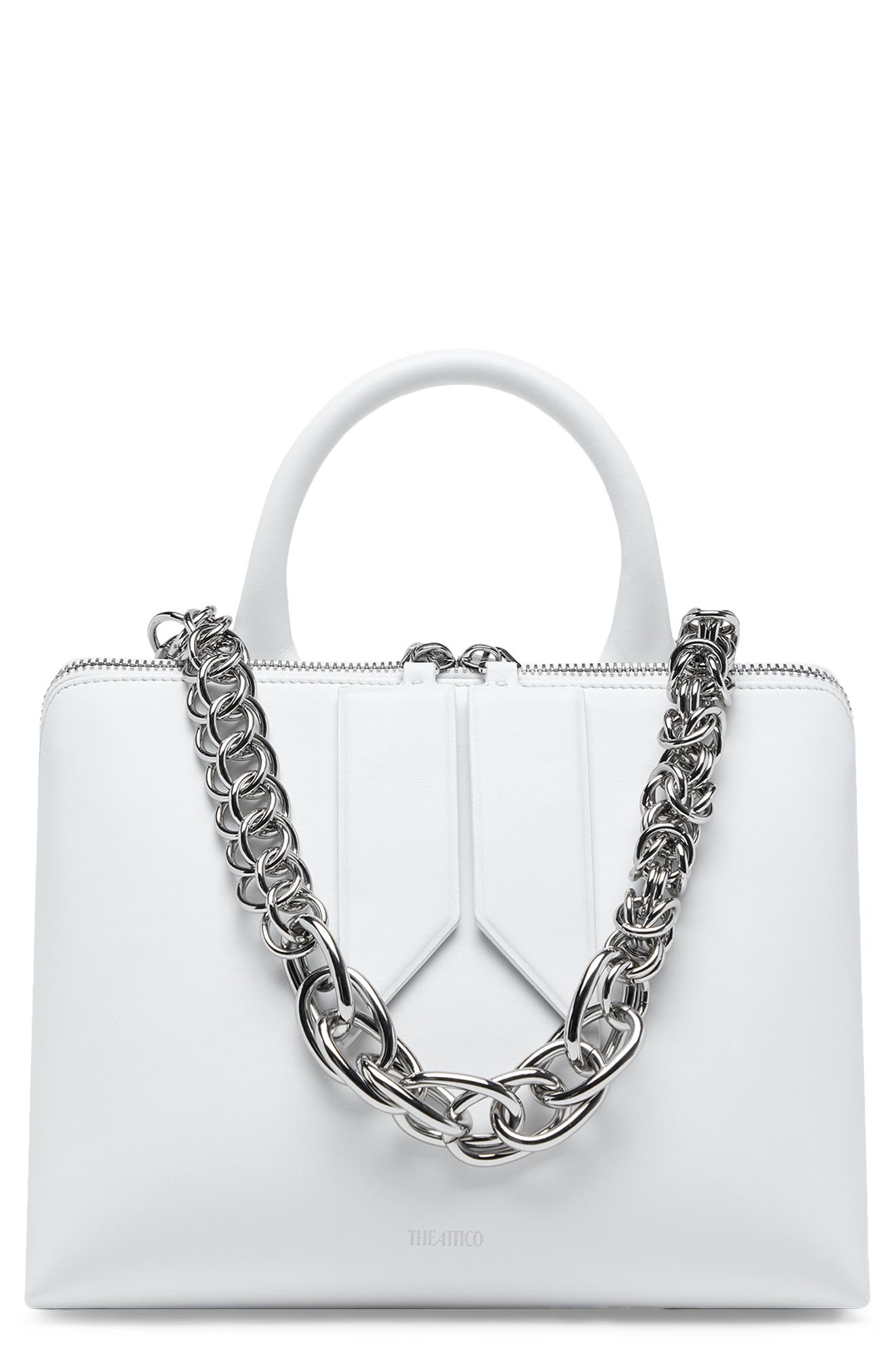 The Attico Monday Leather Top Handle Bag, Main, color, 