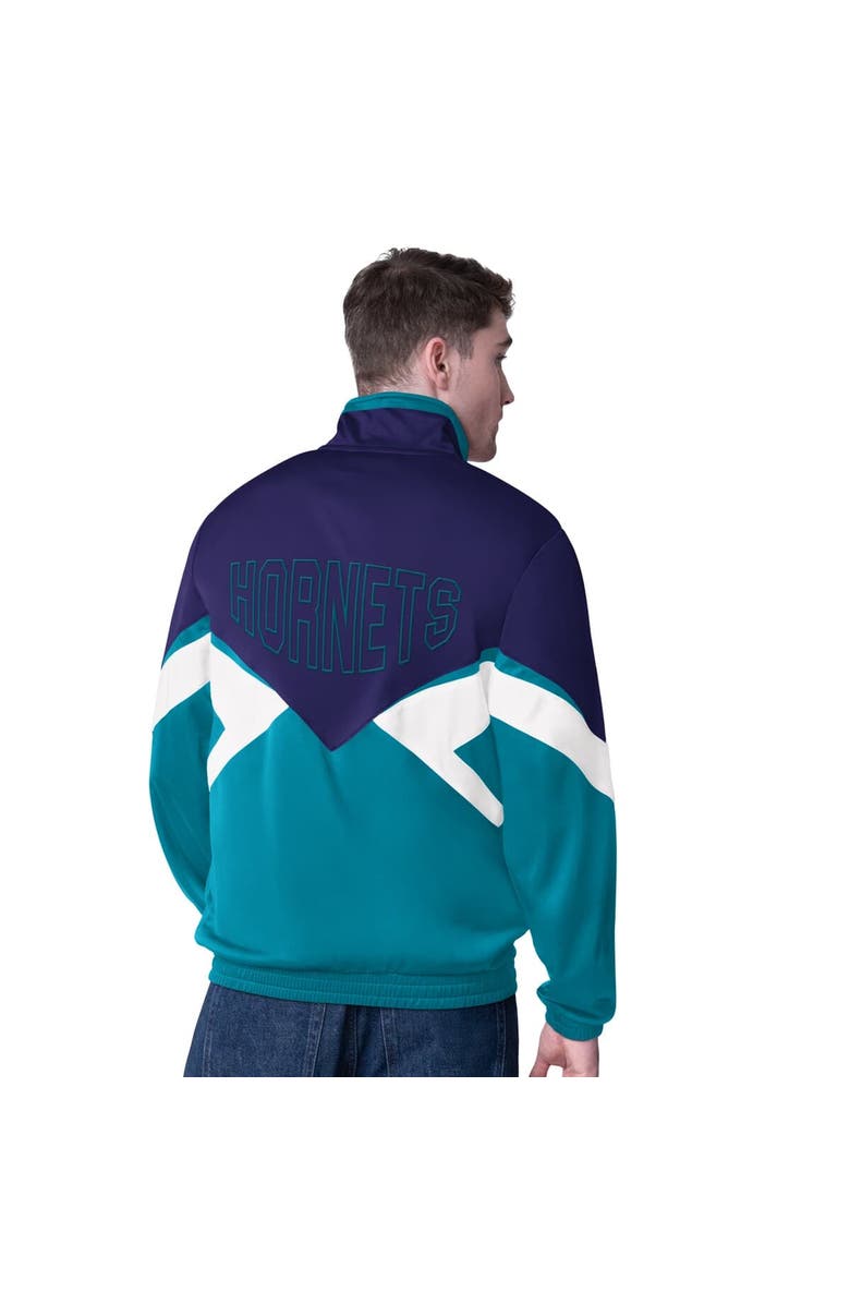 STARTER Men's Starter Purple Charlotte Hornets Rush Applique Full-Zip Track Jacket, Alternate, color, Purple