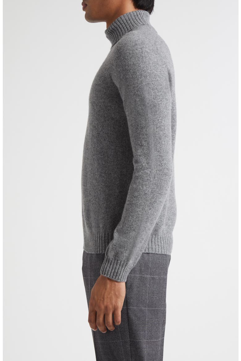 Heathered Grey Wool & Cashmere Turtleneck, Alternate, color, GREY