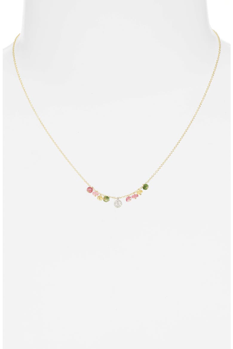 Semiprecious Stone & Diamond Shaker Necklace, Alternate, color, YELLOW/ WHITE GOLD