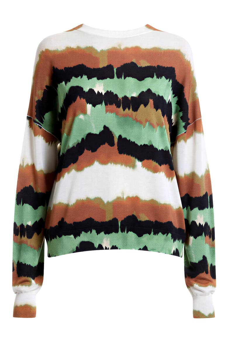 Royce Abstract Oversize Sweater, Alternate, color, CATERPILLAR IVORY