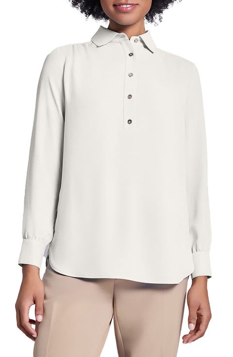 Side Button Popover Tunic Top