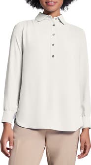Jones New York Side Button Popover Tunic Top