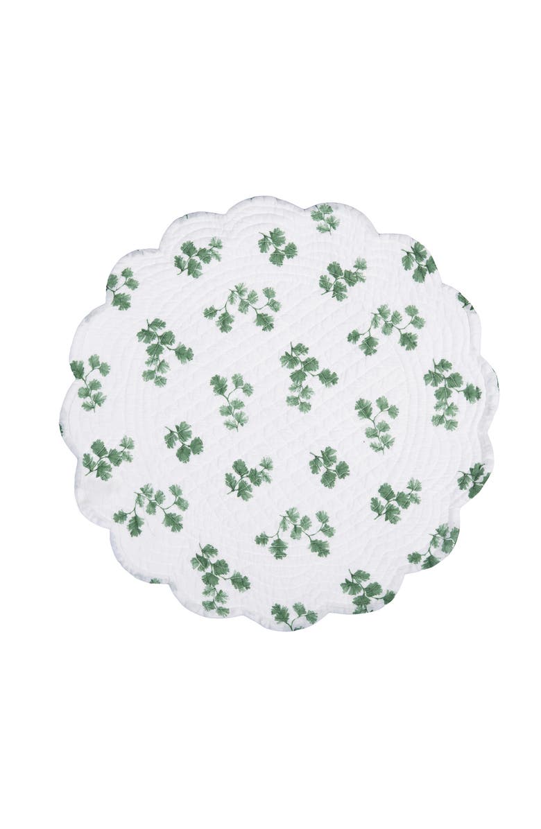 C&F Home Marcy Blooms Round Placemats Set of 6 Floral Design All Seasons Dining, 17", Alternate, color, Green