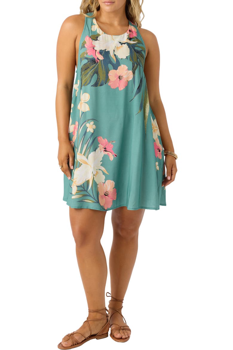 Anabelaa Floral Sleeveless Sundress, Main, color, OIL BLUE