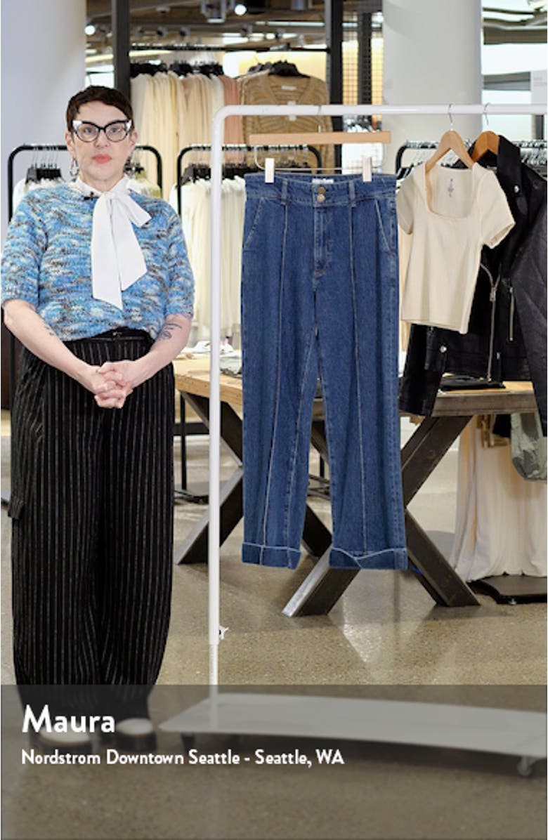 '70s Seamed Crop Straight Leg Jeans, sales video thumbnail