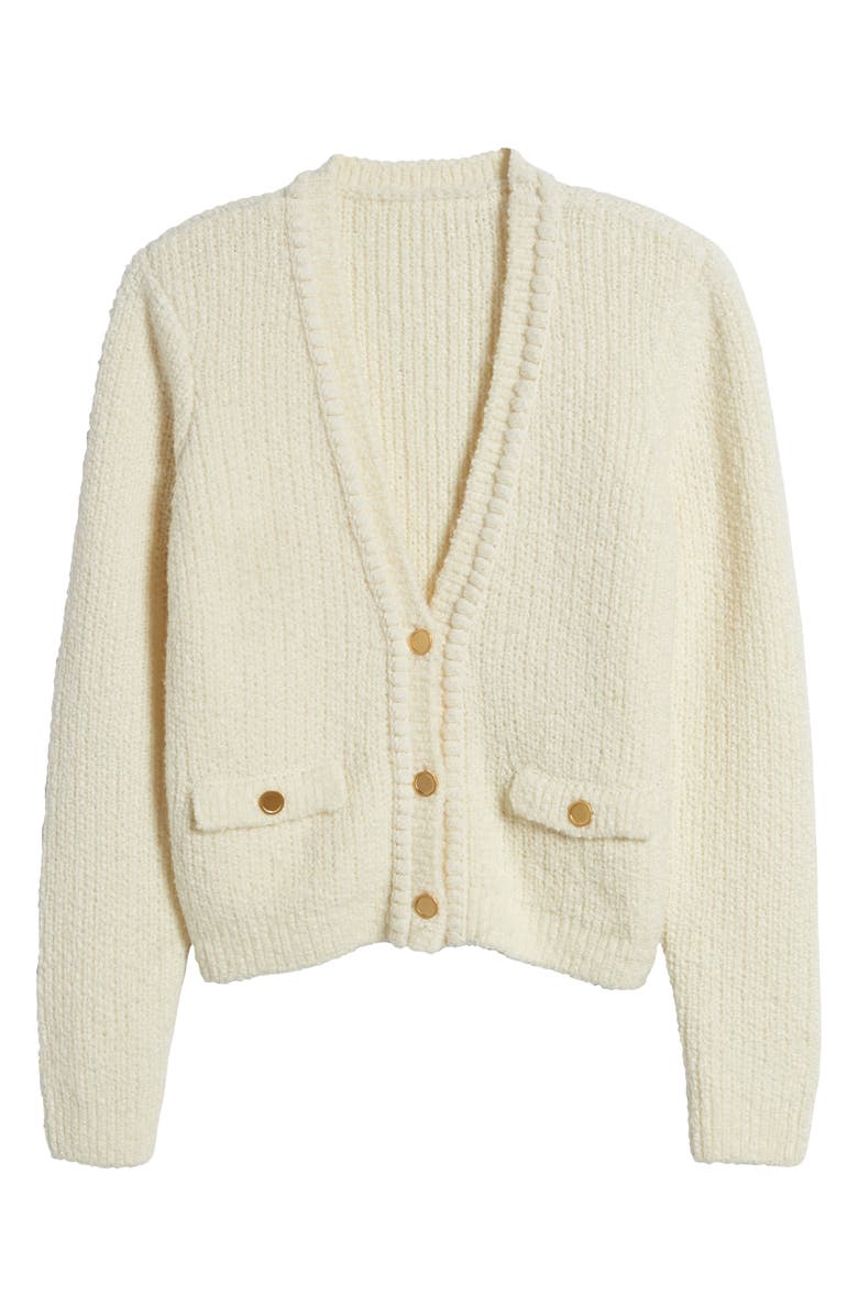 FRAME Double Pocket Crop Cardigan, Alternate, color, Cream