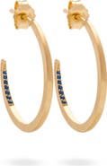 Eloise Jewelry Crescent Moon Hoops Natural Gemstones. Handmade in Italy