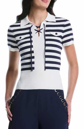 Laundry by Shelli Segal Tie Front Short Sleeve Top