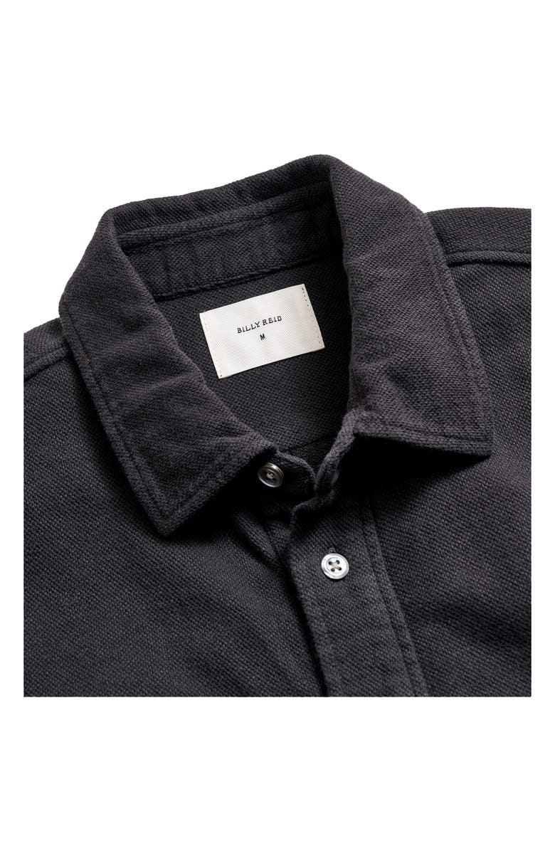 Billy Reid Yellowhammer Cotton & Linen Knit Button-Up Shirt, Alternate, color, Black