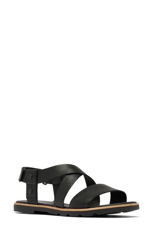 Sorel Ella Iii Crisscross Sandal In Black/black