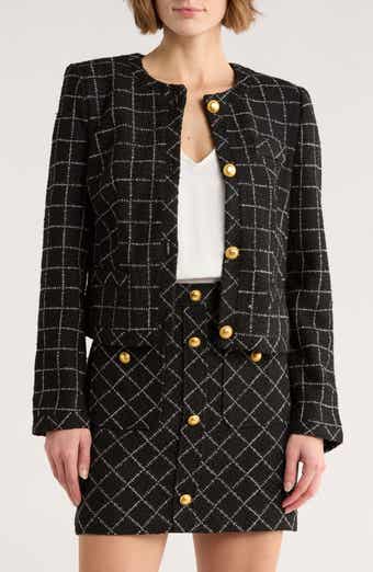 Ted Baker Viv Crewneck Tweed Crop Jacket
