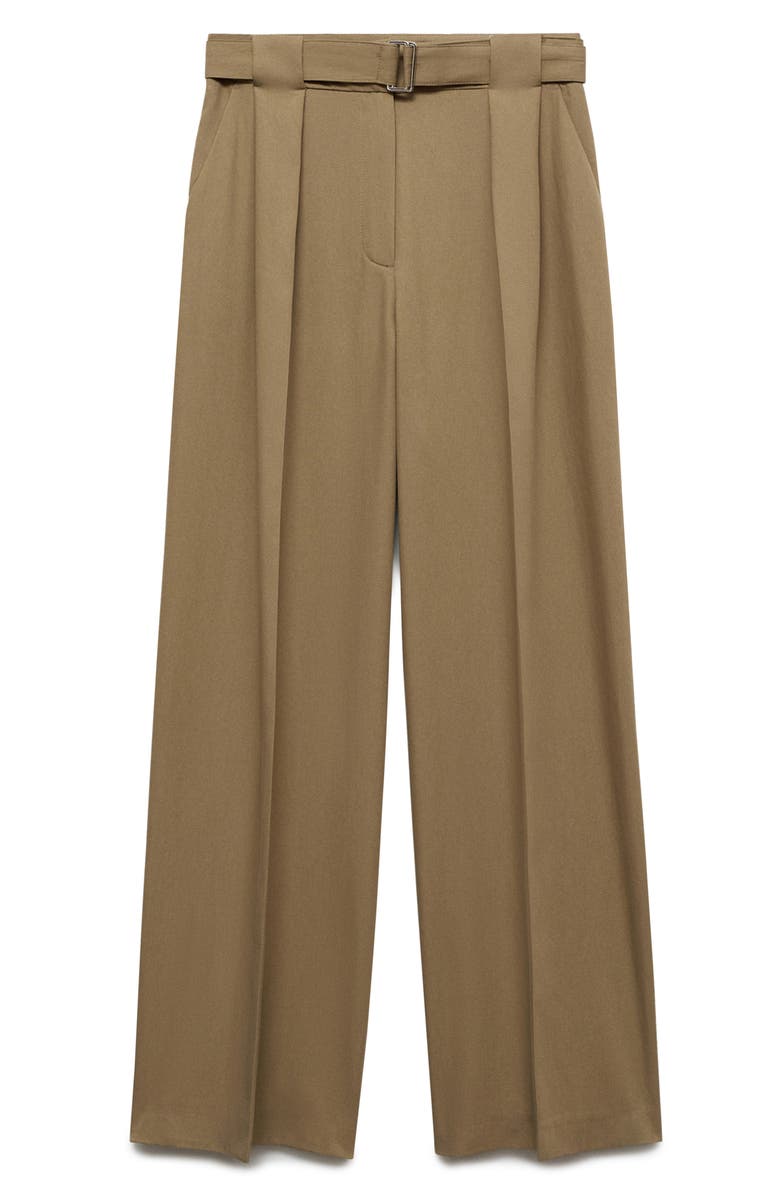MANGO Belted Straight Leg Pants, Alternate, color, 