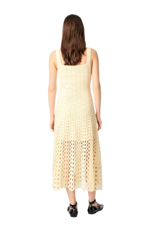 Maje Crocheted Embellished Midi Dress In Yellow