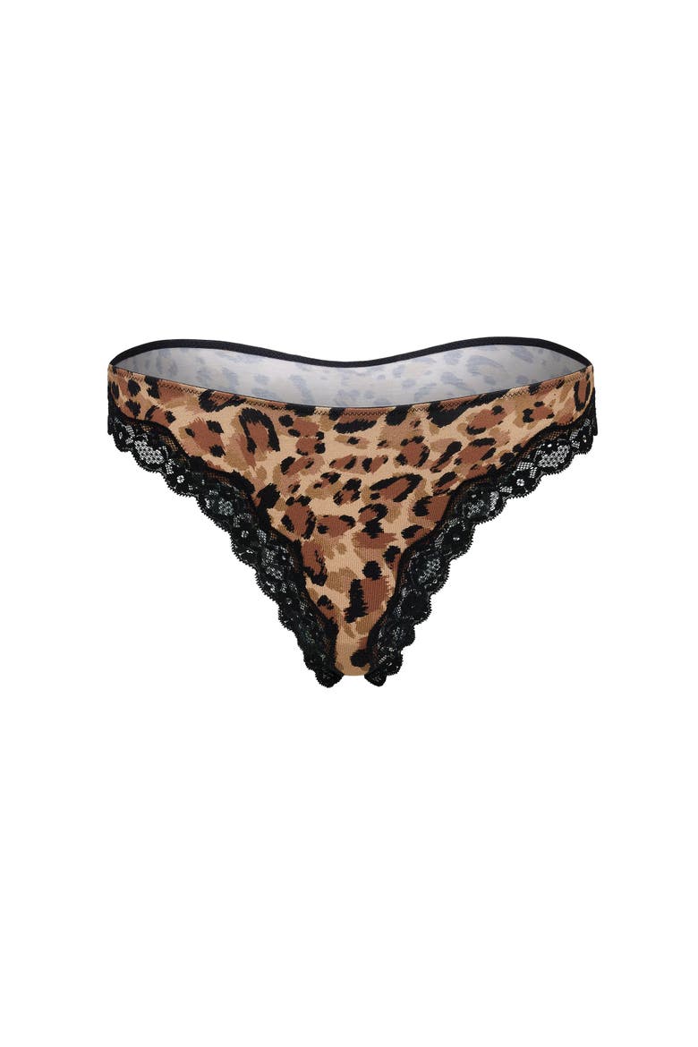 Jersey Brazilian Panties, Alternate, color, Animal brown