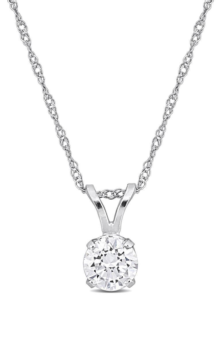 Created Forever Lab-Grown Diamond Solitaire Pendant Necklace - 0.5ct., Main, color, Silver