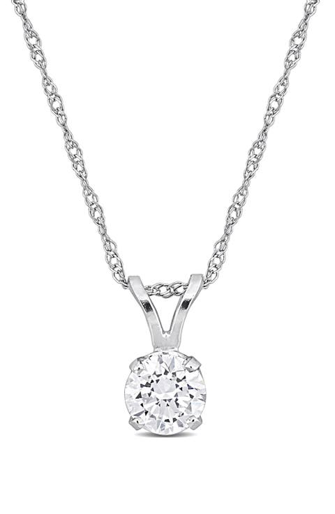 Lab-Grown Diamond Solitaire Pendant Necklace - 0.5ct.