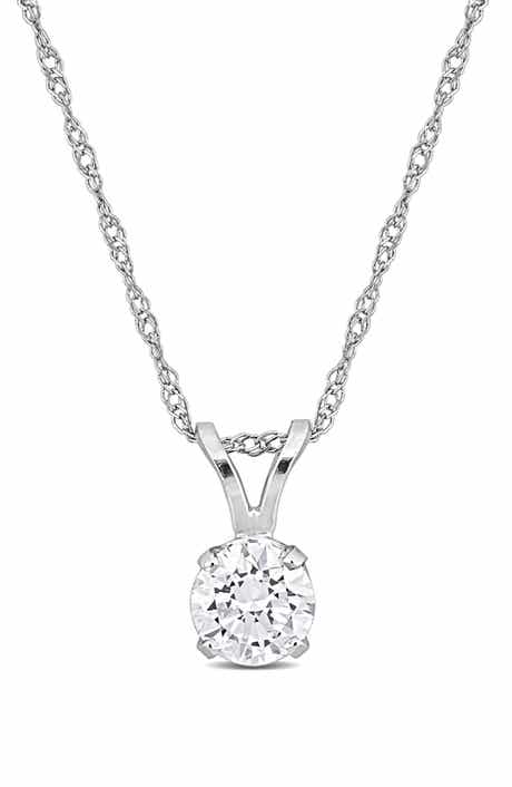 Created Forever Lab-Grown Diamond Solitaire Pendant Necklace - 0.5ct.