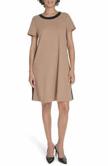 Tommy Hilfiger Colorblock Short Sleeve Pocket Trapeze Dress