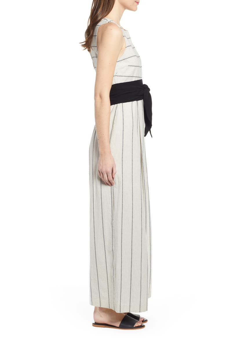 Damsel x THE ODELLS Stripe Wide Leg Cotton Jumpsuit, Alternate, color, RIDGECREST