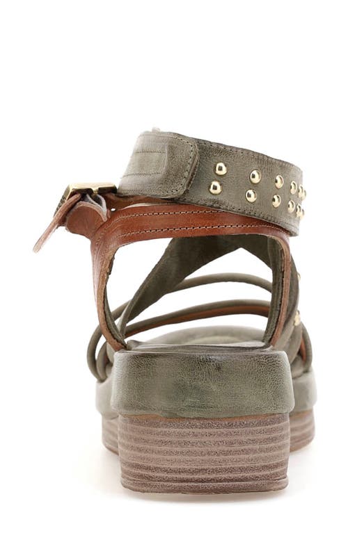 As98 A.s.98 Shiloh Studded Wedge Sandal In Olive